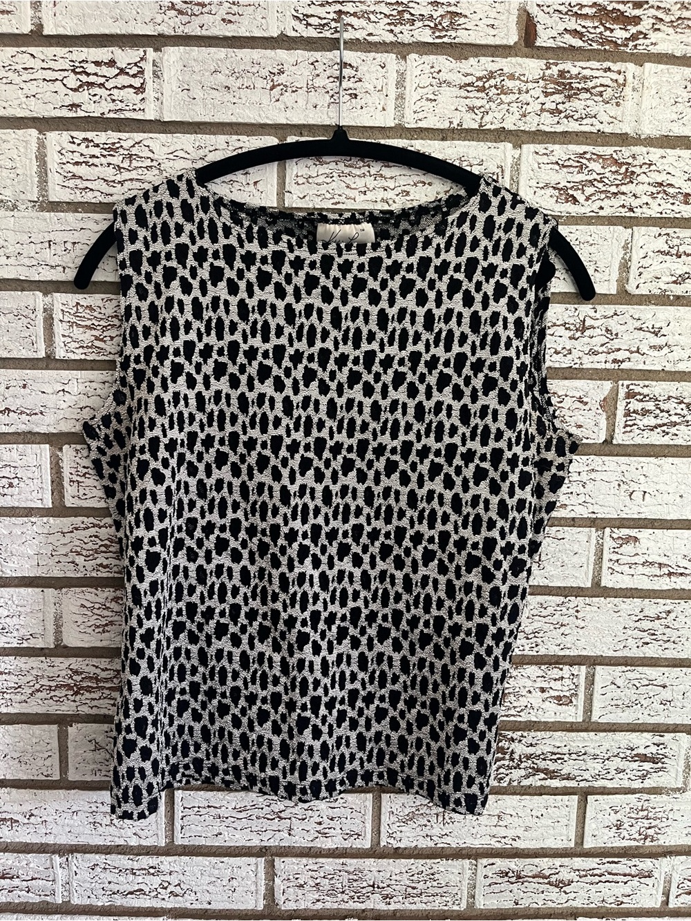 Vintage Kathie Lee Collection silver black leopard tank scoop neck 90s style